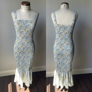 Floral Blue and Yellow Dress